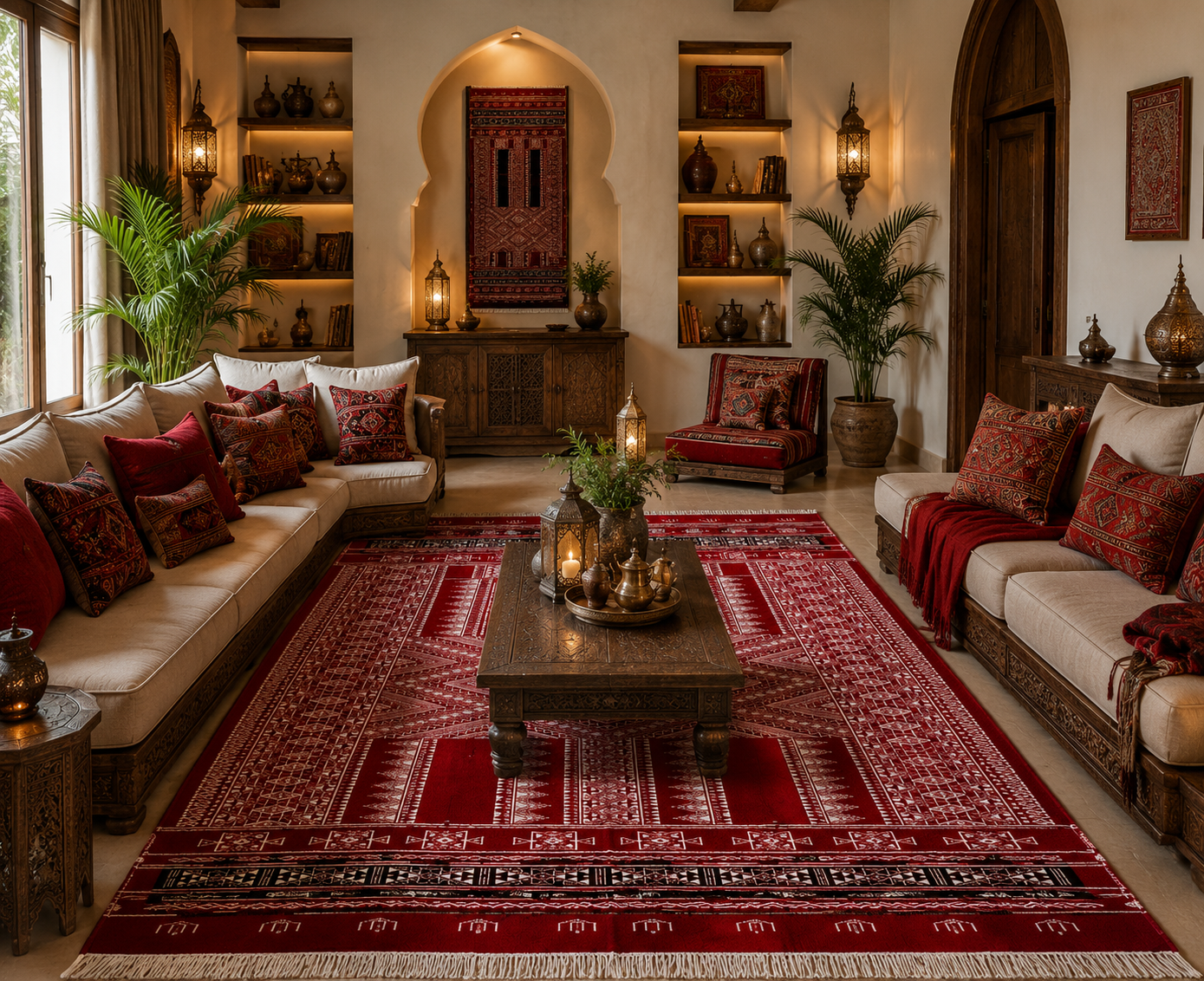 kilim extra fin rouge4, tapis artisanal tunisien