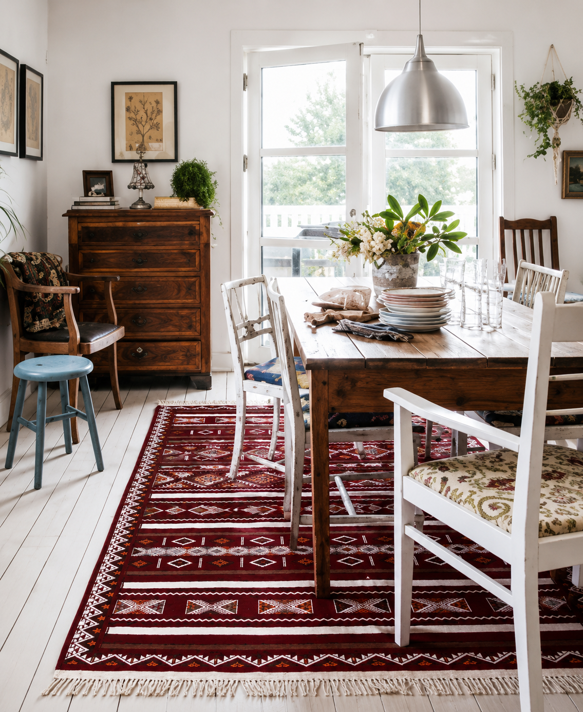 kilim extra fin rouge6, tapis artisanal tunisien