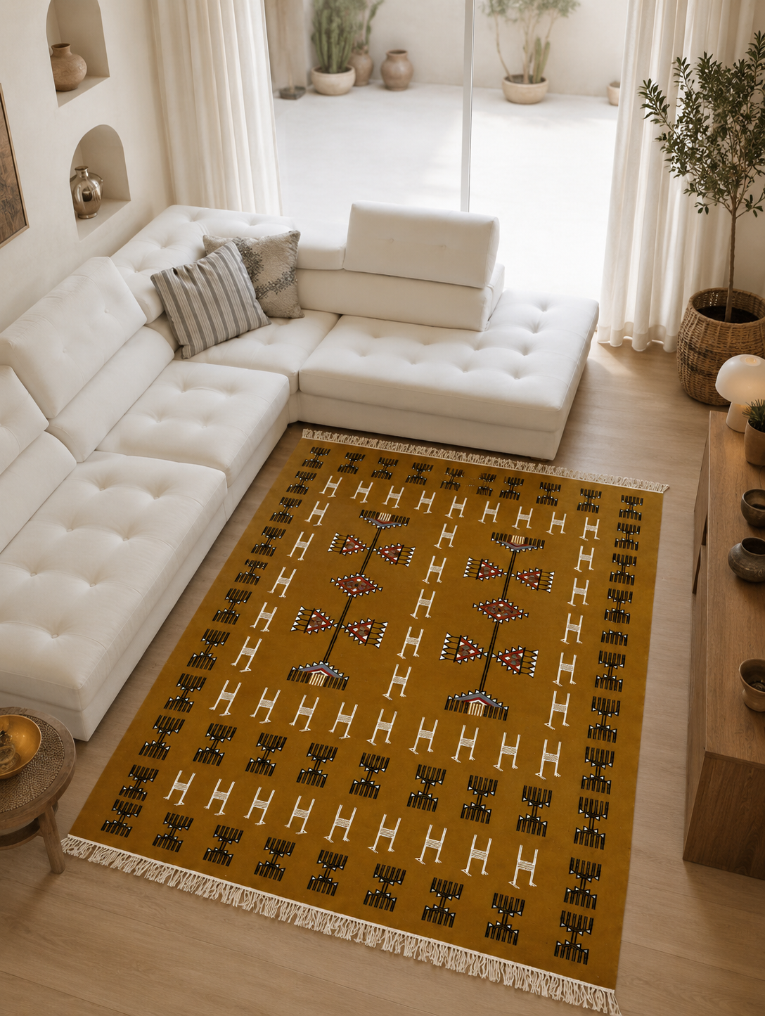 killim bérbere jaune2, tapis artisanal tunisien