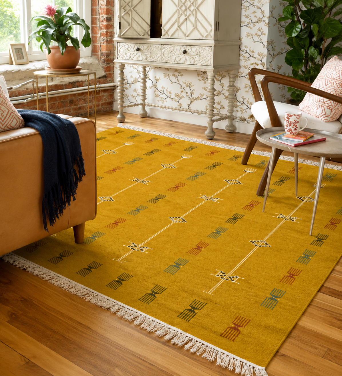 killim bérbere jaune3, tapis artisanal tunisien