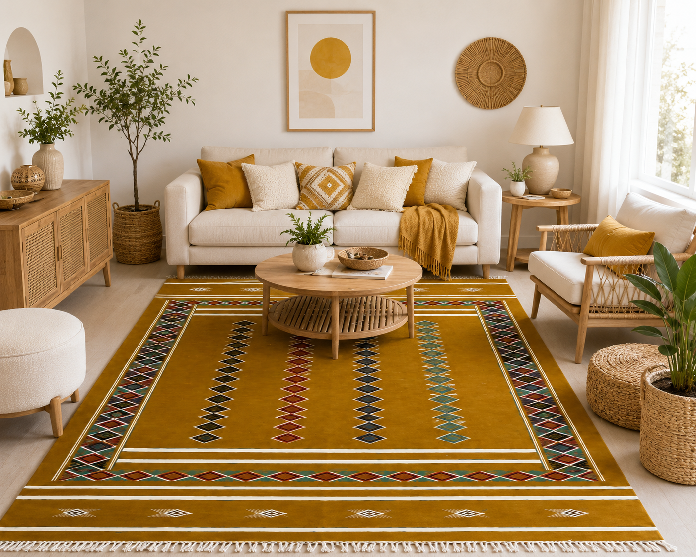 killim bérbere jaune7, tapis artisanal tunisien
