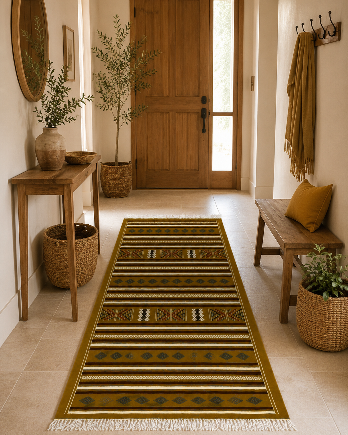 killim bérbere jaune8, tapis artisanal tunisien