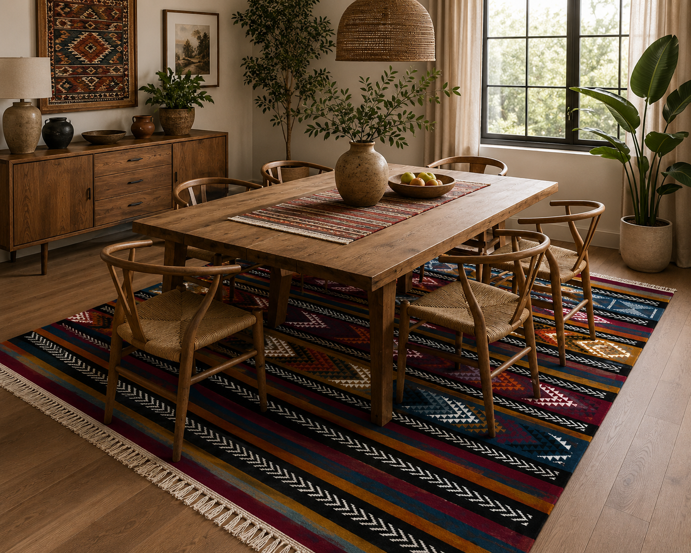 killim bérbere multicolore4, tapis artisanal tunisien