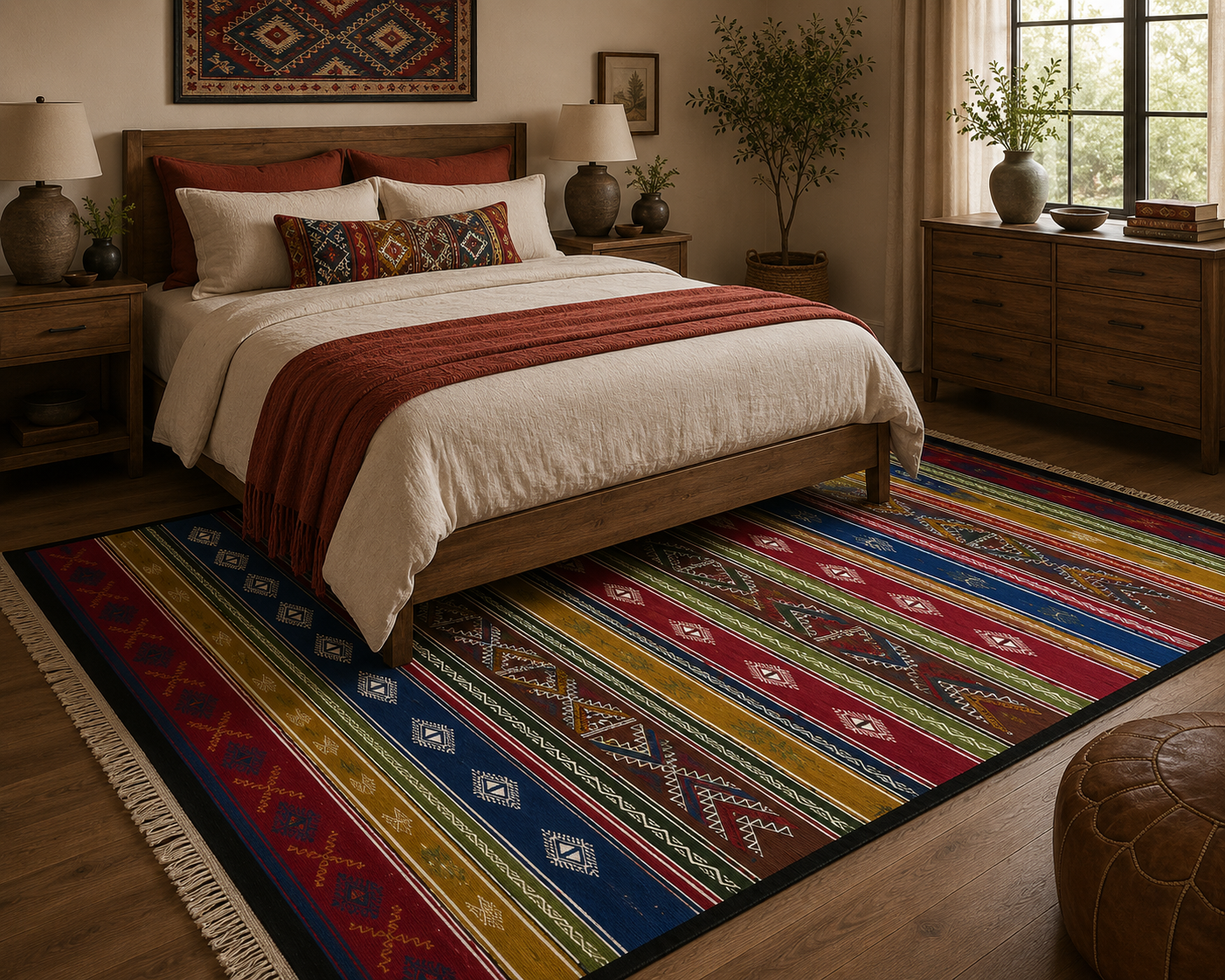 killim bérbere multicolore6, tapis artisanal tunisien