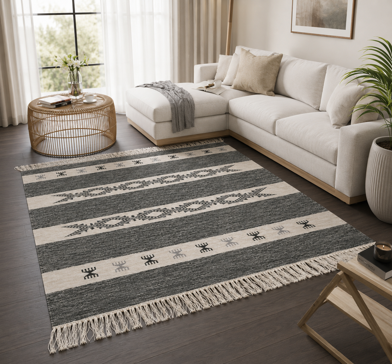 killim bérbere gris4, handmade Tunisian rug