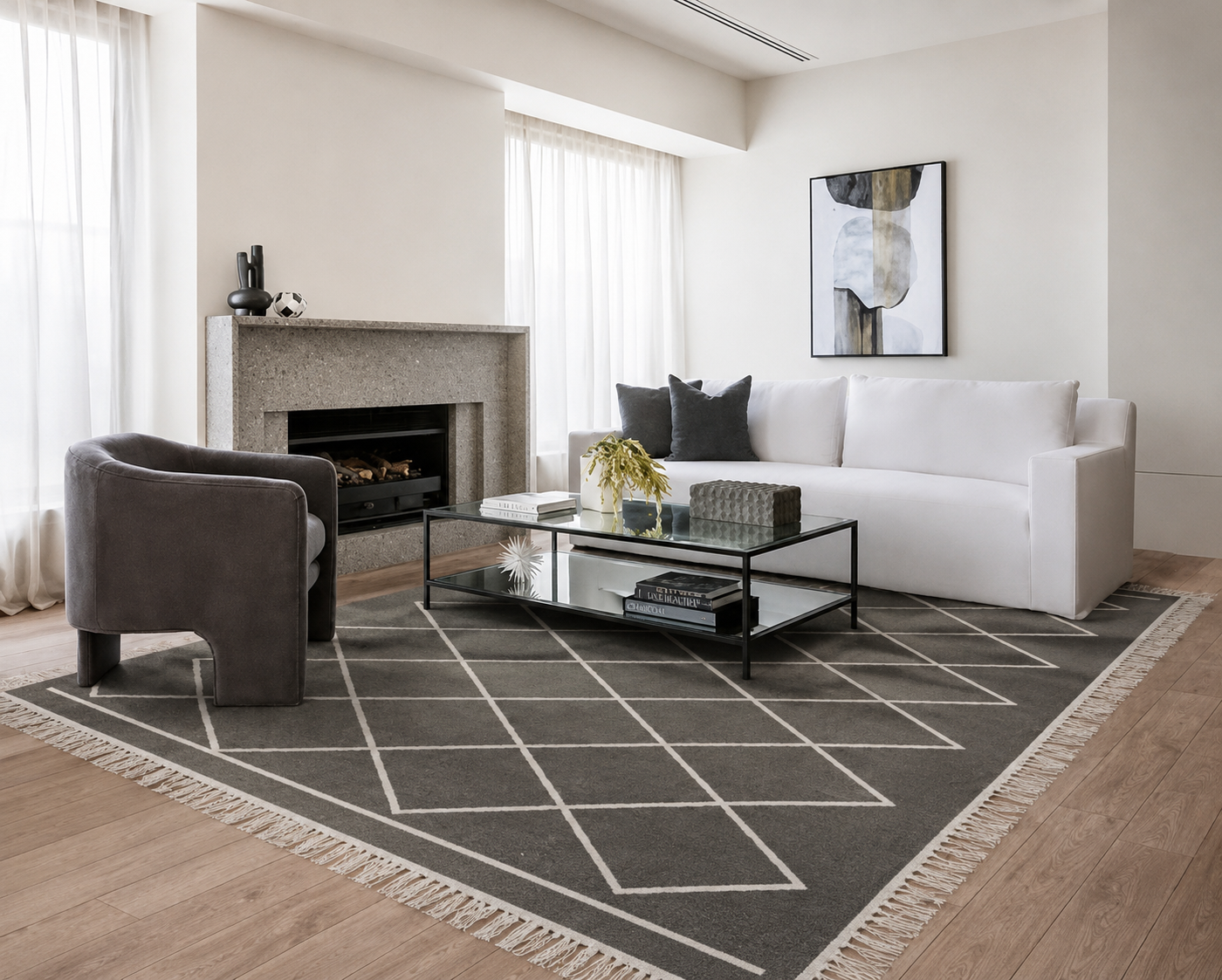killim bérbere gris6, handmade Tunisian rug