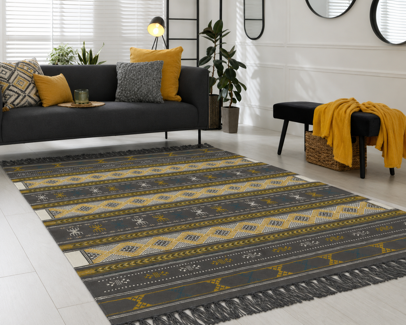 killim bérbere gris7, handmade Tunisian rug