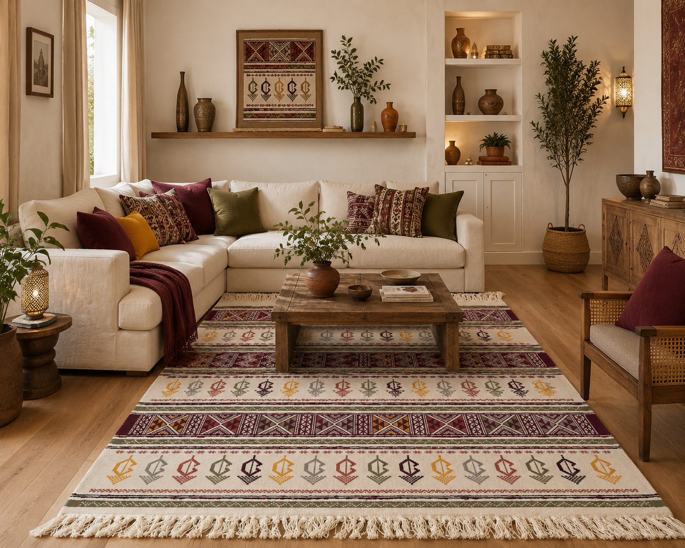 killim bérbere rouge5, handmade Tunisian rug