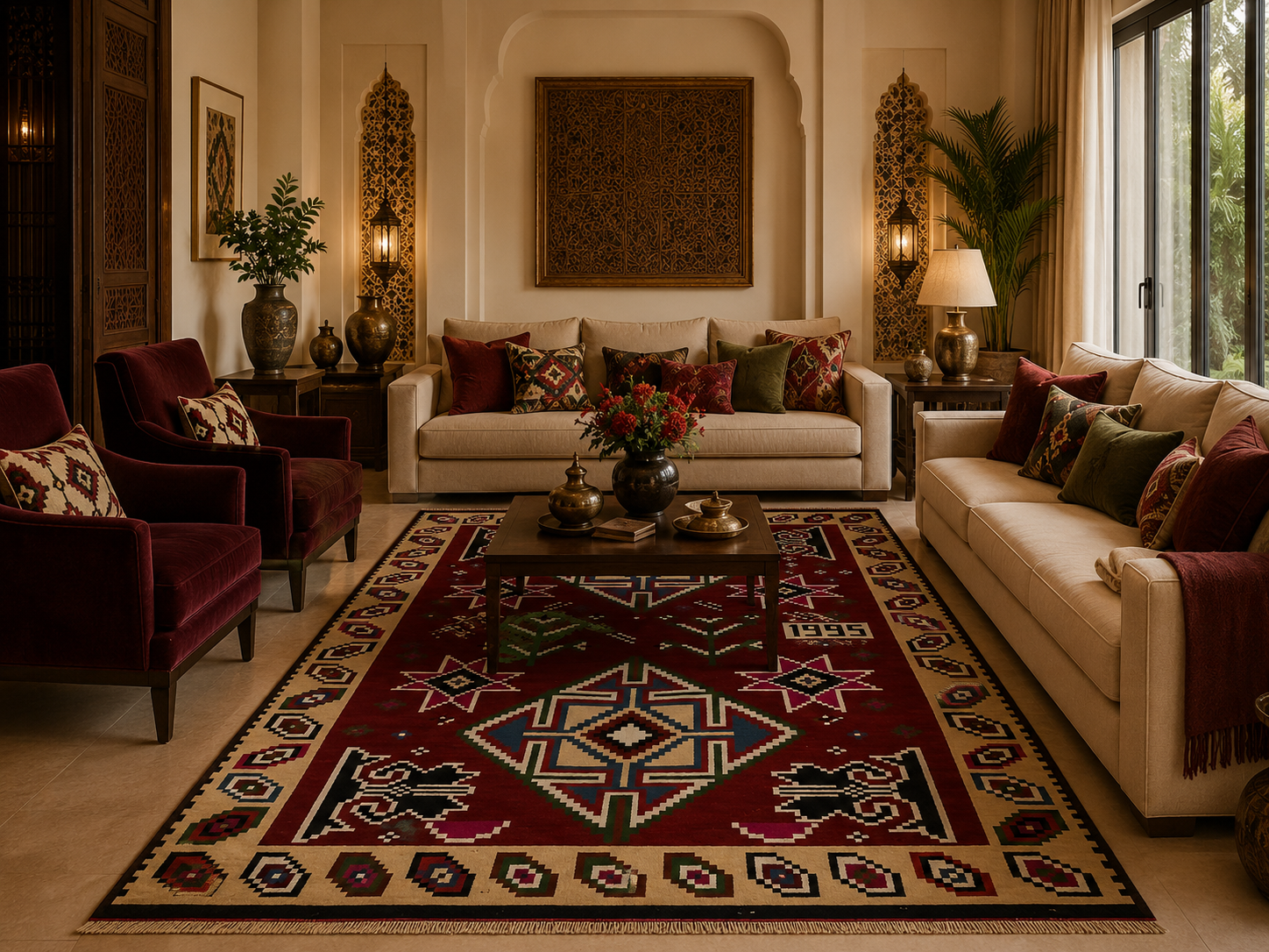 kilim toujen double face1, handmade Tunisian rug