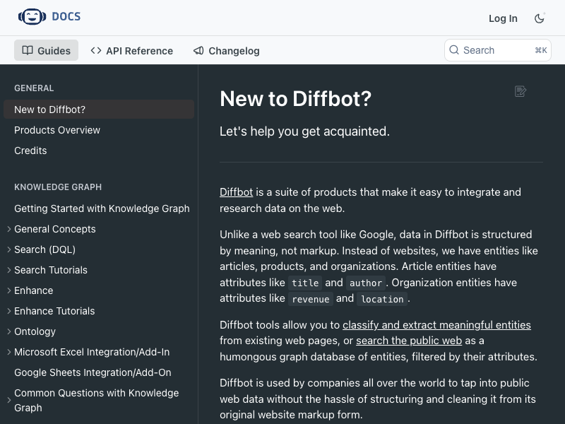 Diffbot API
