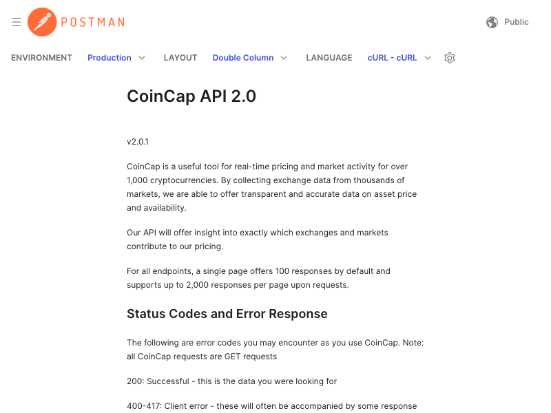 CoinCap API