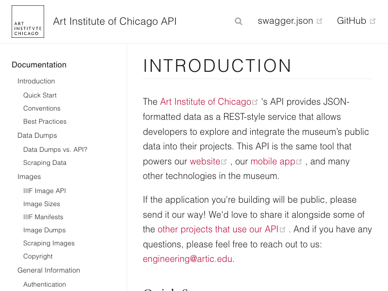 Art Institute of Chicago API