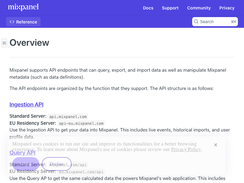 Mixpanel API