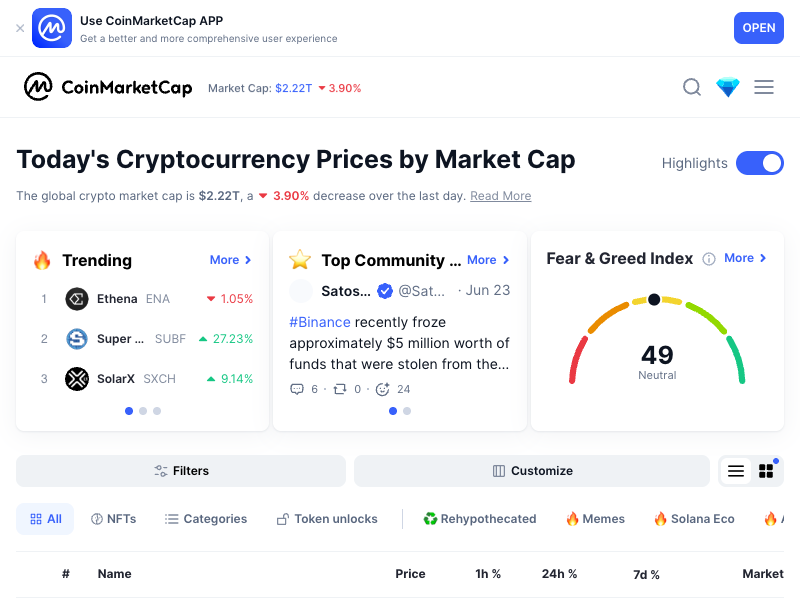 CoinMarketCap API