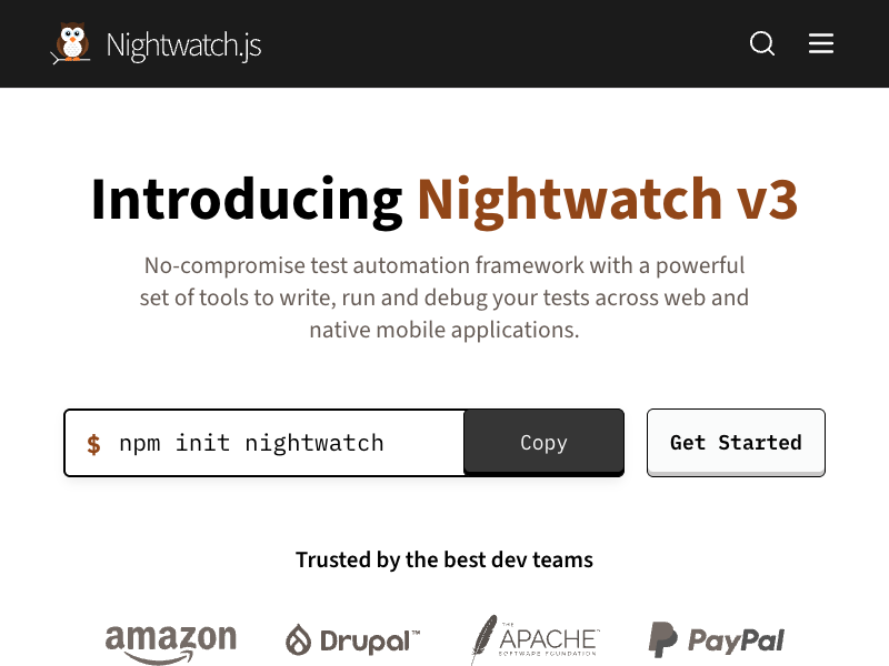 Nightwatch.js API