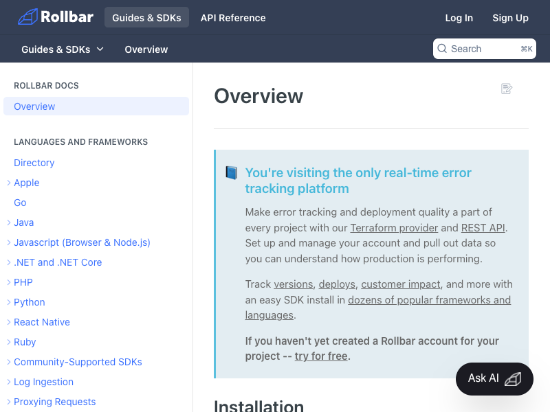 Rollbar API