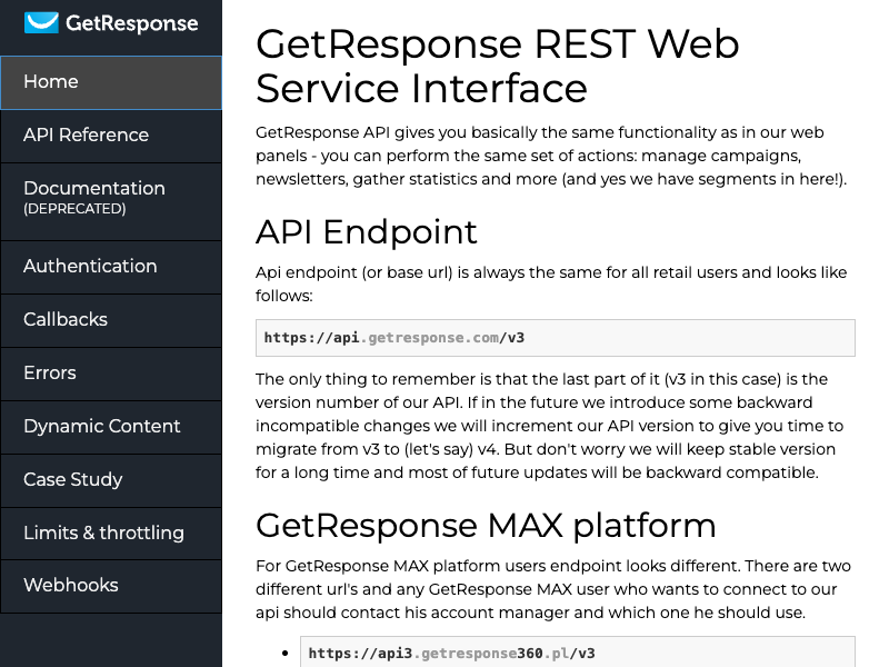 GetResponse API