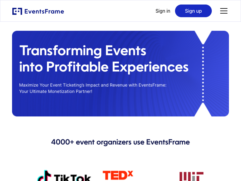 EventsFrame API