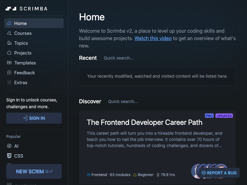 Scrimba API