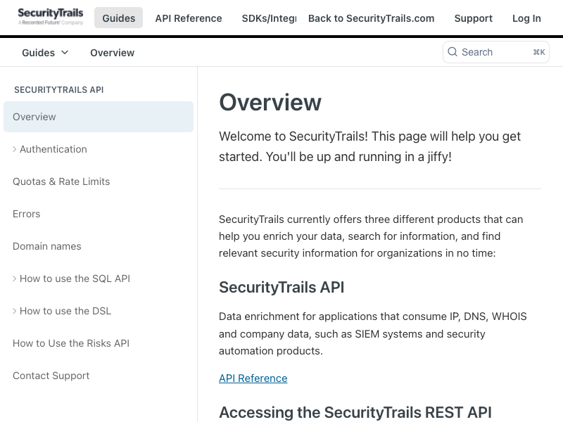 SecurityTrails API