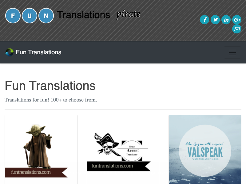 Fun Translations API