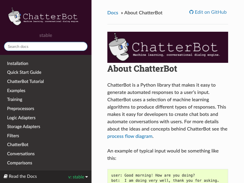 ChatterBot API