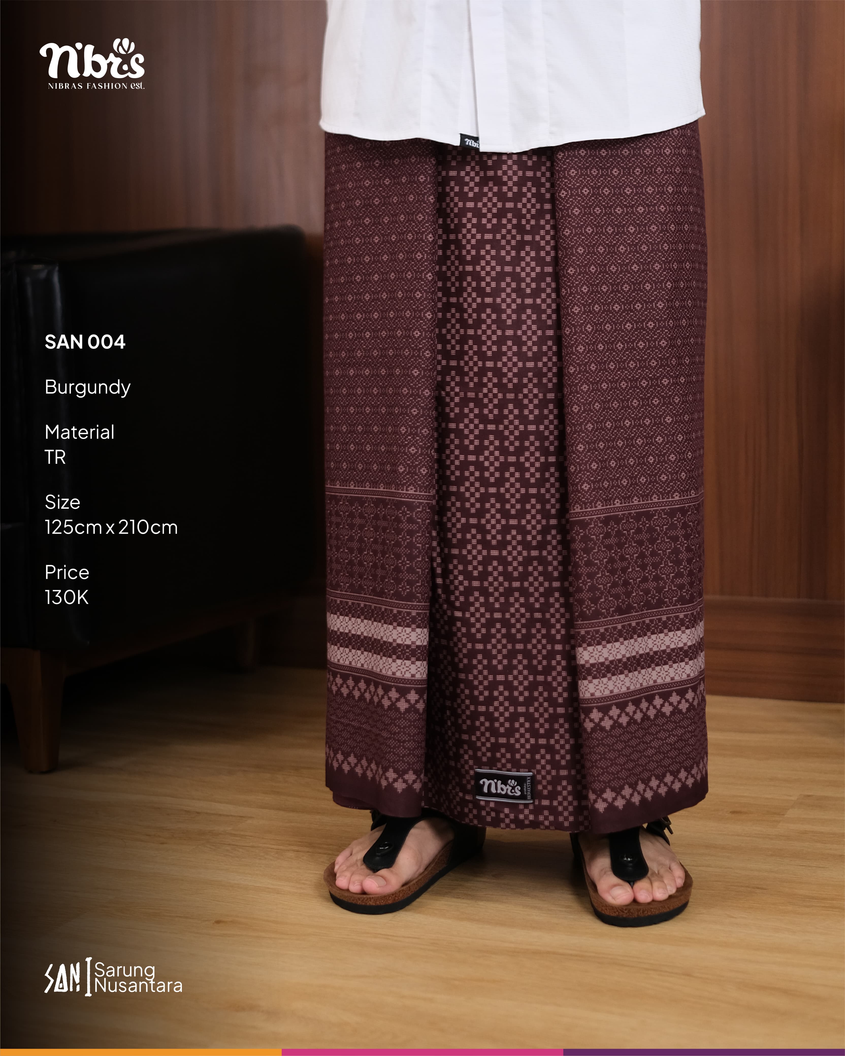 Sarung SAN 004 Burgundy