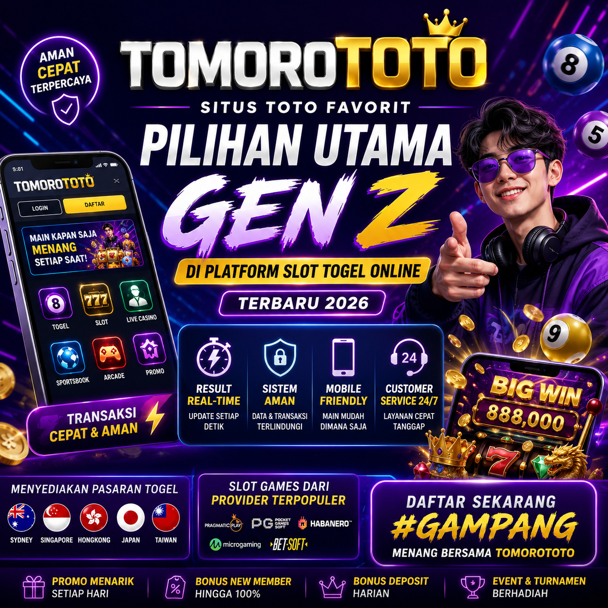 TOMOROTOTO: Situs Toto Favorit & Pilihan Utama Gen Z di Platform Slot Togel Online Terbaru 2026 image 1