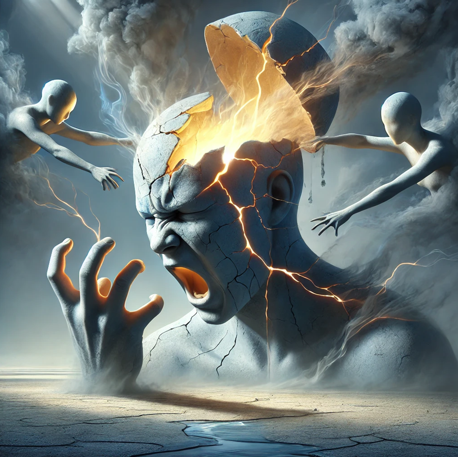 Surreal expression of frustration.
