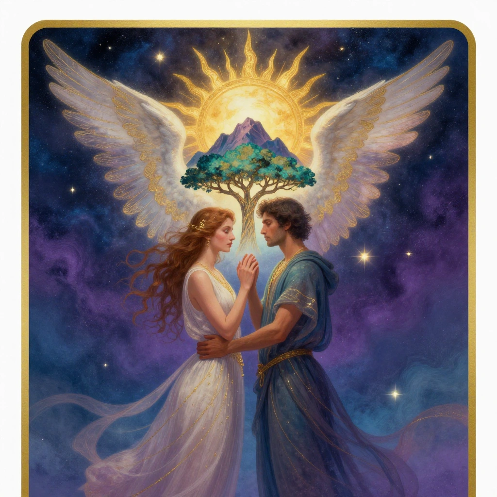 The Lovers tarot card art
