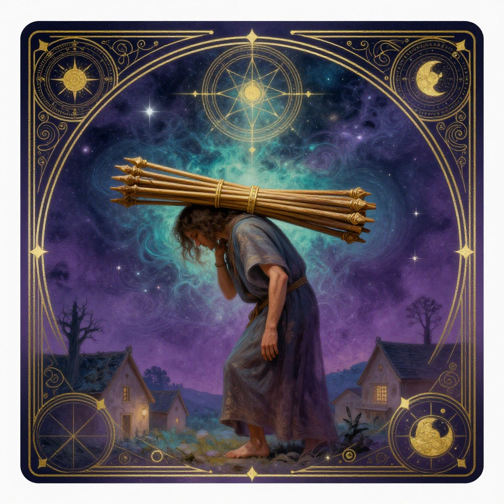 Ten of Wands tarot card art