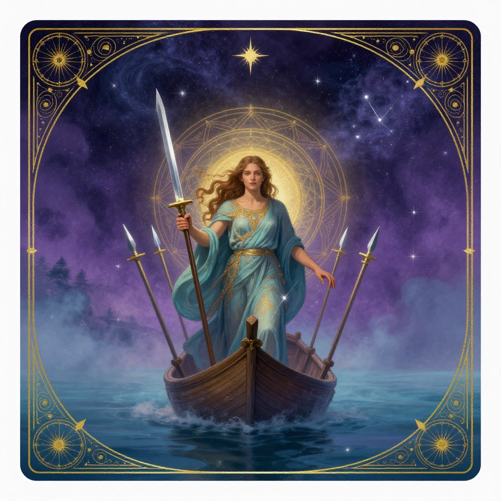 Six of Swords tarot card art