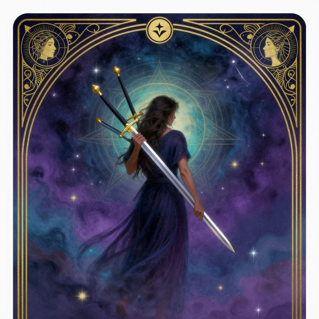 Seven of Swords tarot card art