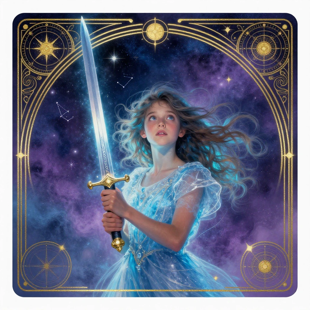 Page of Swords tarot card art