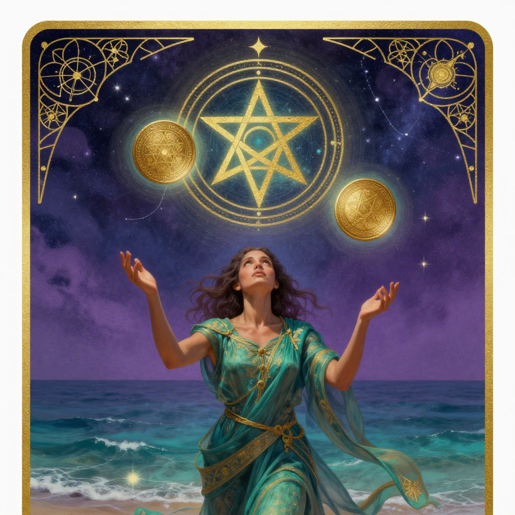 Two of Pentacles tarot card art