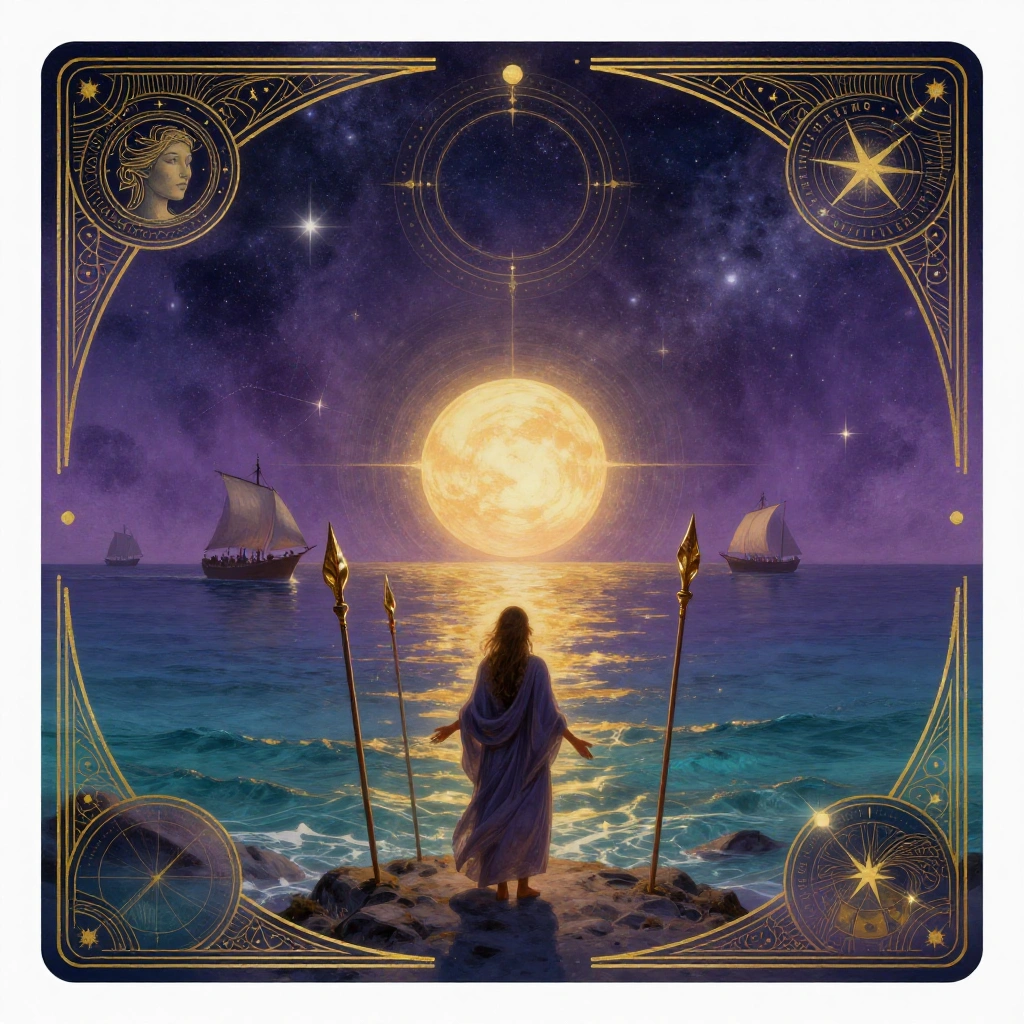 Three of Wands tarot card art