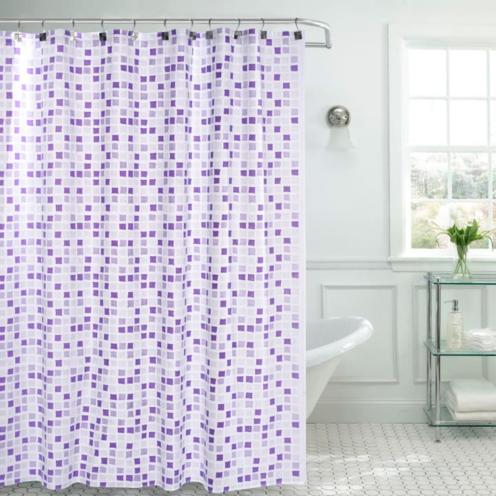 Cortina de baño plastica simple con ganchos