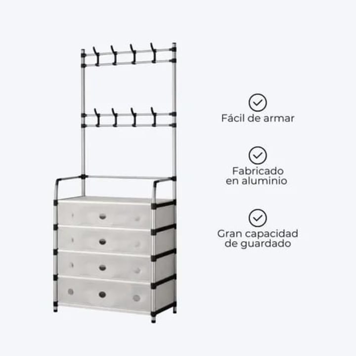 Perchero organizador con tapa