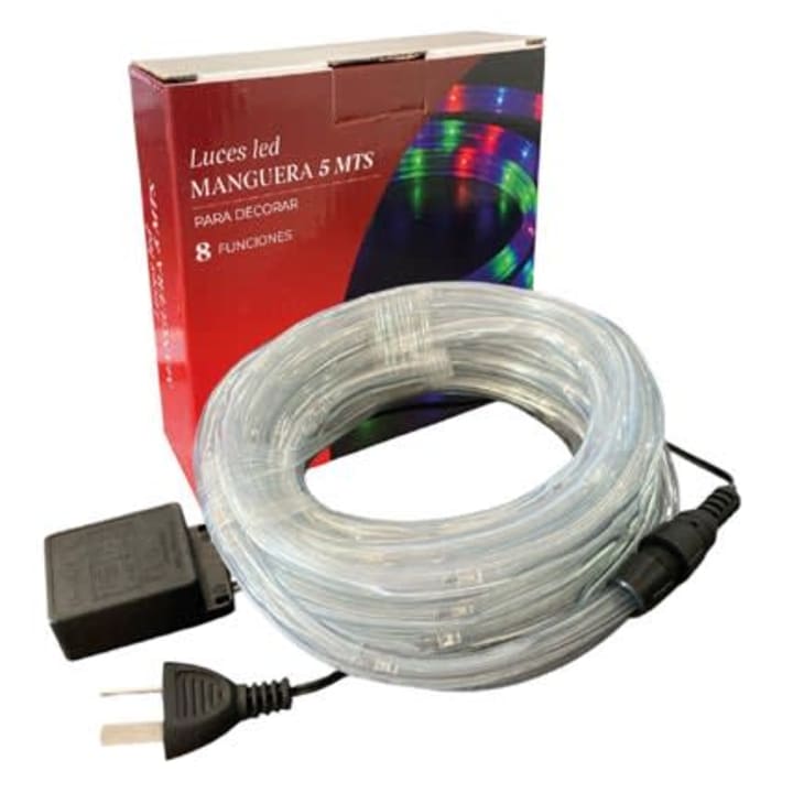 Luz LED manguera gruesa 5 mts multicolor