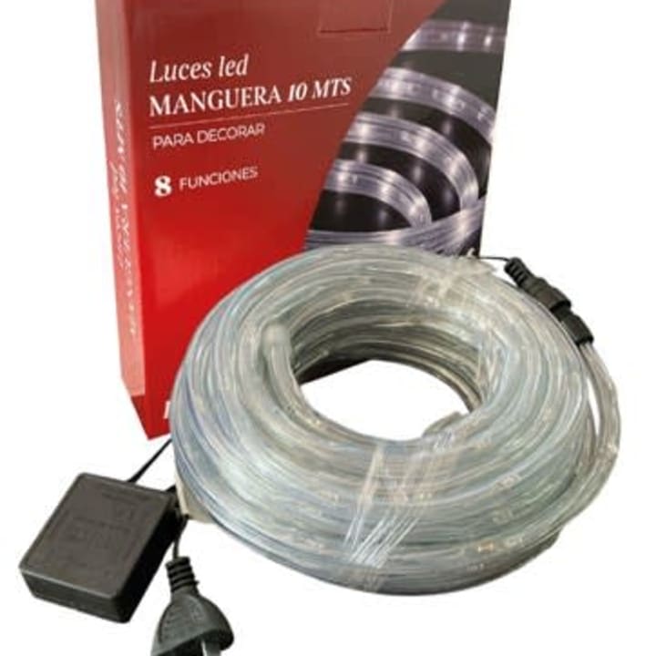 Luz LED manguera gruesa 10 mts blanca