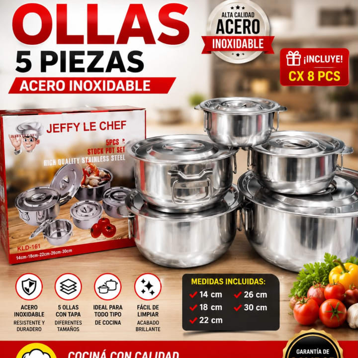 Juego de ollas de 5 piezas