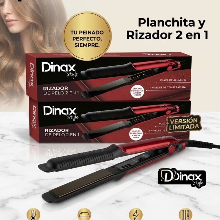 Planchita de pelo con rizador 2 en 1