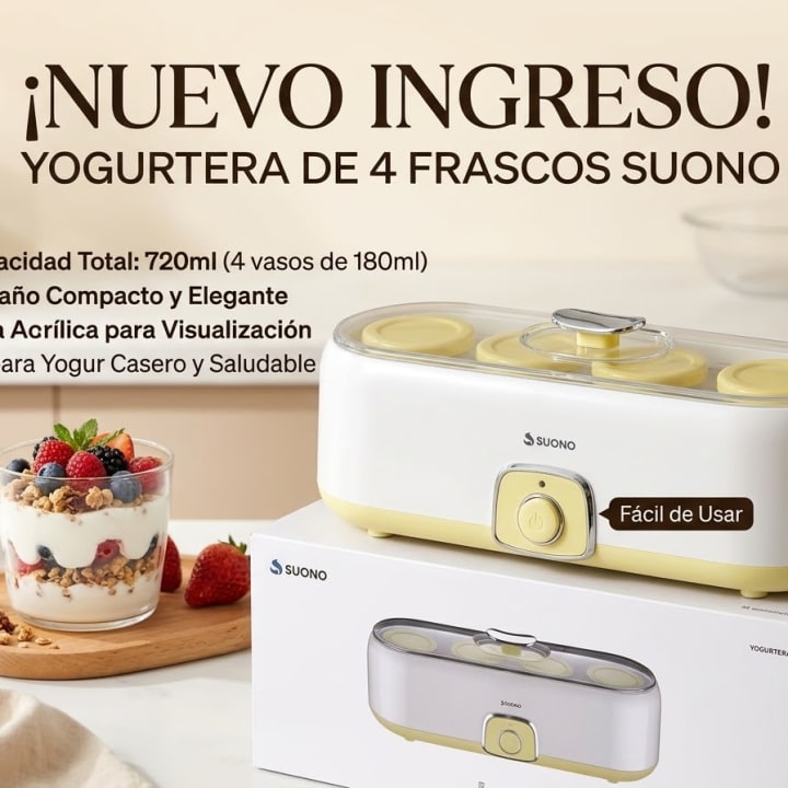 Maquina yogurtera de 4 frascos