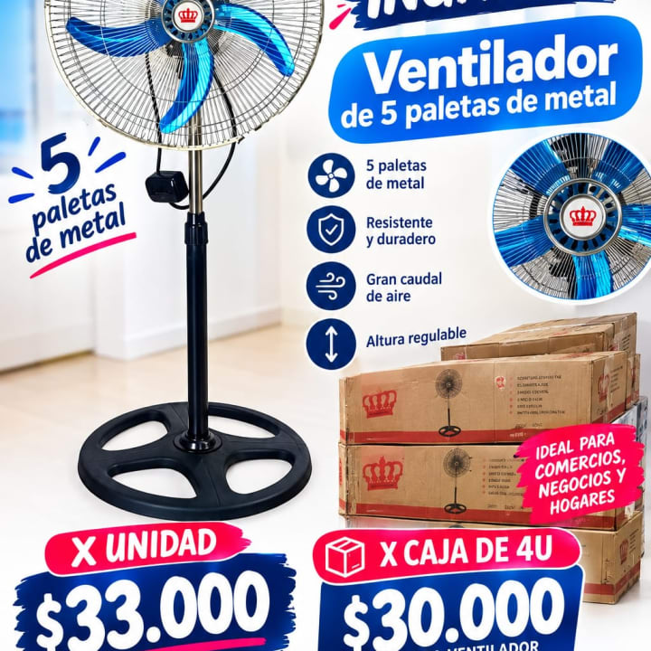 Ventiladores de 5 paletas de metal