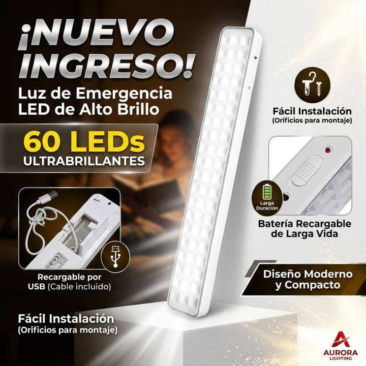 Luz de emergencia de 60 Led