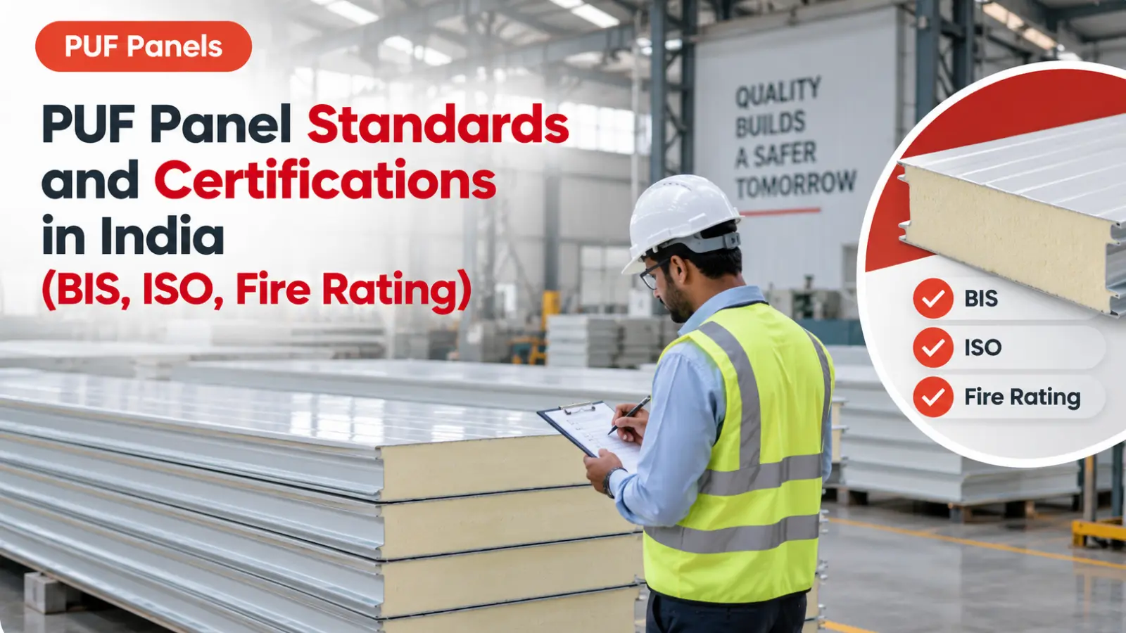 PUF Panel Standards and Certifications in India (BIS, ISO, Fire Rating)