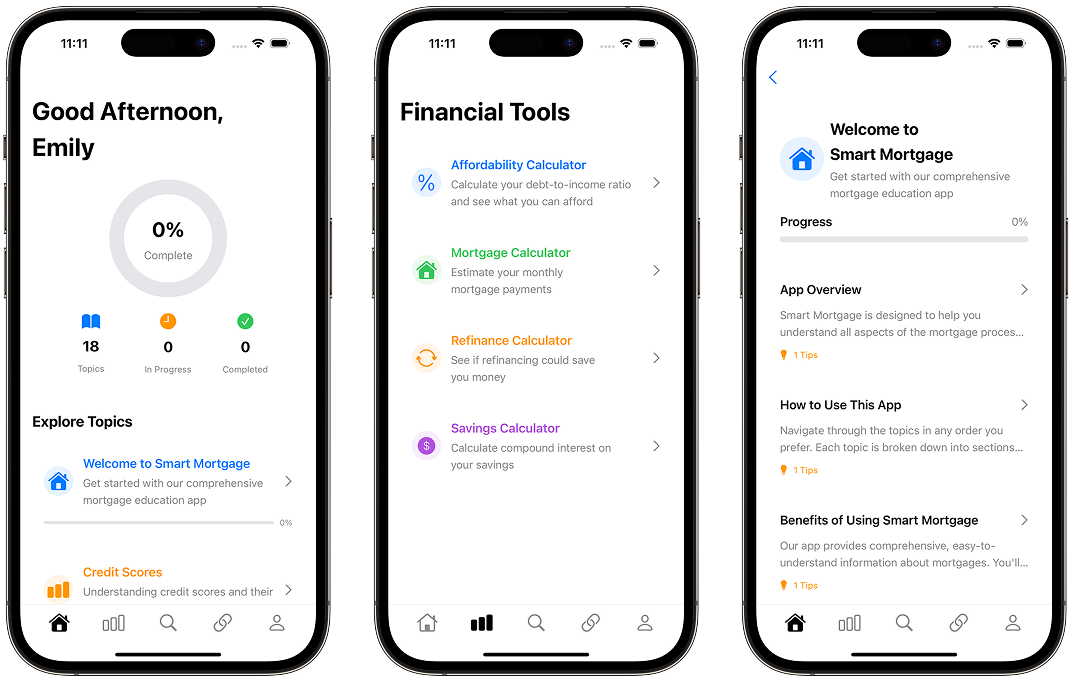 Smart Mortgage App - iOS Application Screenshot