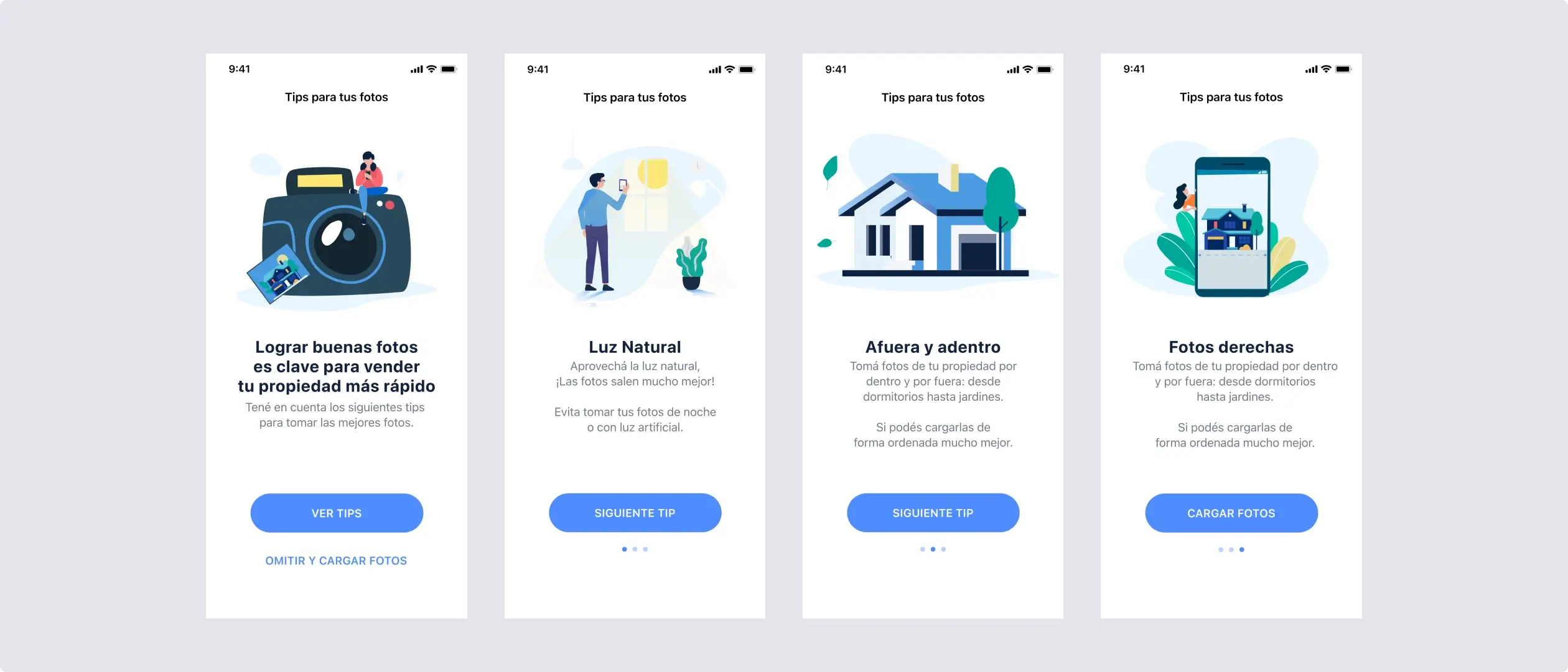 High-fidelity screens of the digital real estate project