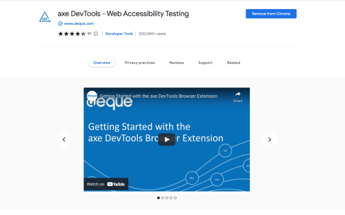 Axe browser extension in the chrome store.