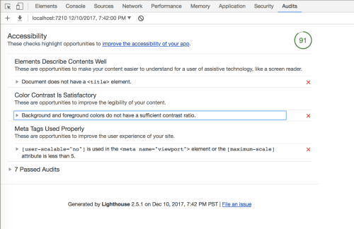 Accessibility Audits Results